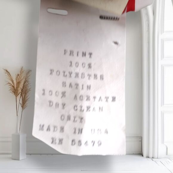 Vintage 80s does 40s Cocktail Dress Size 6/8 Sheer Floral Satin Burnout - Picture 16 of 16